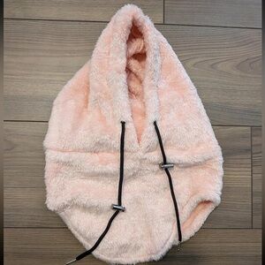 Fluffy Pink Hood/mask